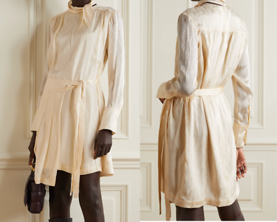 VICTORIA BECKHAM Silk Seide Mini Dress Minikleid Jacquard Falten  Wickeleffekt S | eBay