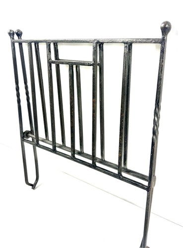 Vintage Metal Magazine Newspaper Rack Unique Handmade Sturdy Wrought Iron Frame - Picture 13 of 18