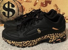 Skechers x Snoop Dogg Stamina Bombay Black Shoes Dr. Bombay Leopard US 10