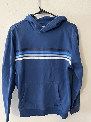 GAP Men's Blue Sweatshirt Vintage-Look Soft Stripe Hoodie Size