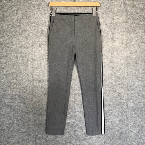 Zara Basic Donna Grigio Smart Pantaloni da lavoro su misura con dettaglio a  righe taglia small | eBay