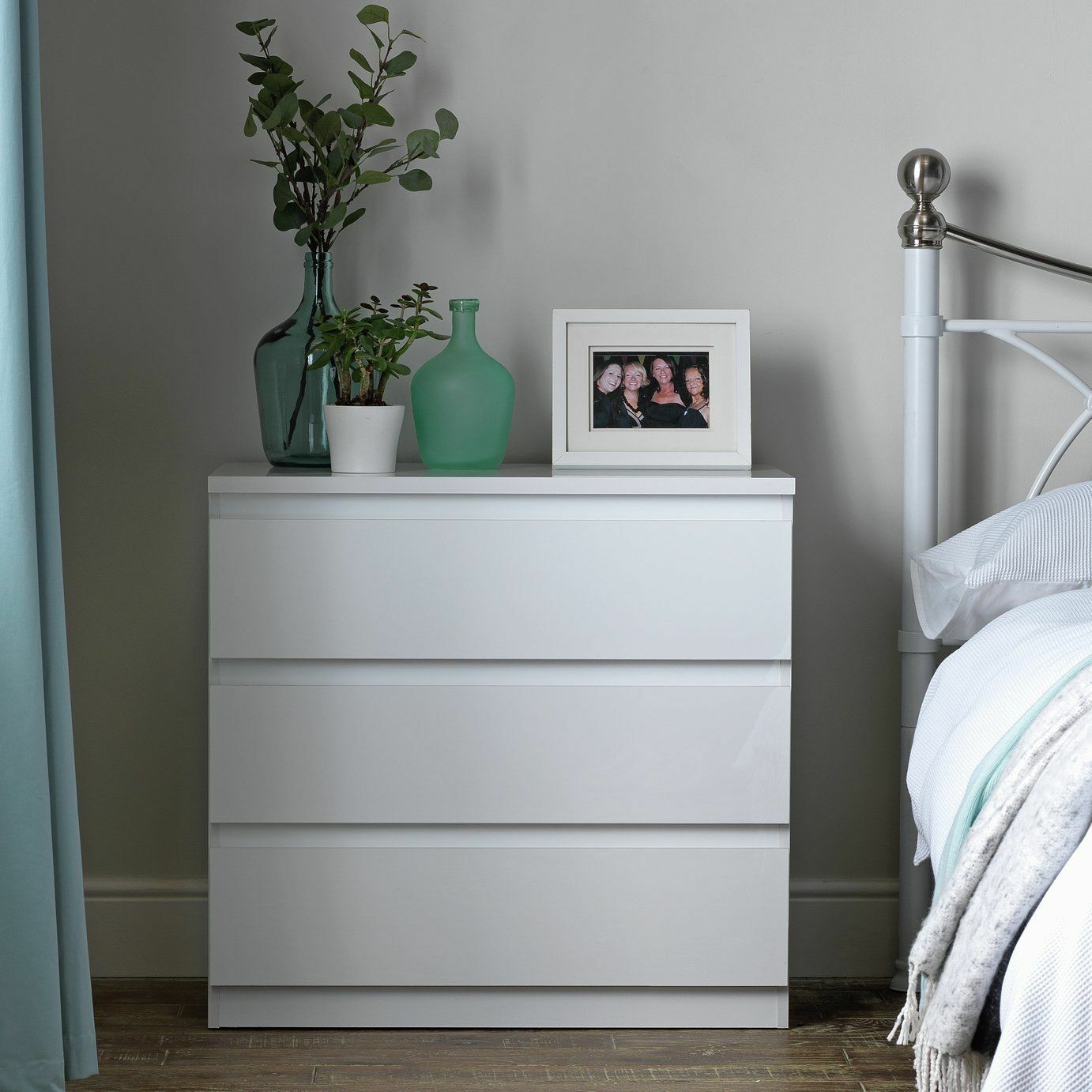 Jenson Gloss 3 Drawer Chest White eBay