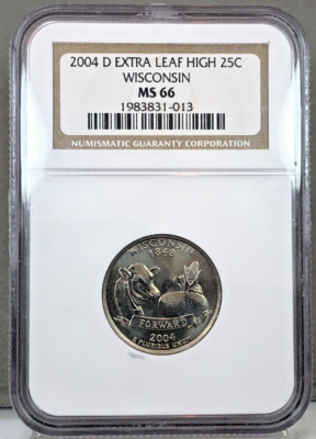 2004-D Wisconsin State Quarter ~ Extra Leaf High ~ NGC MS66 | eBay
