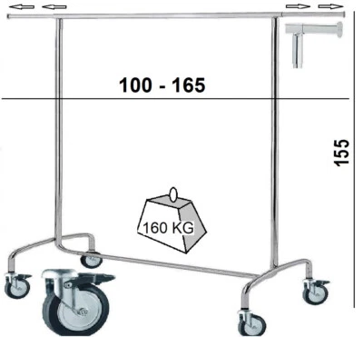 KLEIDERSTÄNDER COMPANY Kleiderständer stabil Rollgarderobe Kleiderstange Gardeobe Kleiderwagen 2015.100