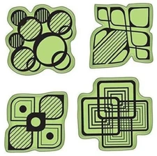 Inkadinkado Modern Shapes and Patterns Images Set Cling Rubber Stamp