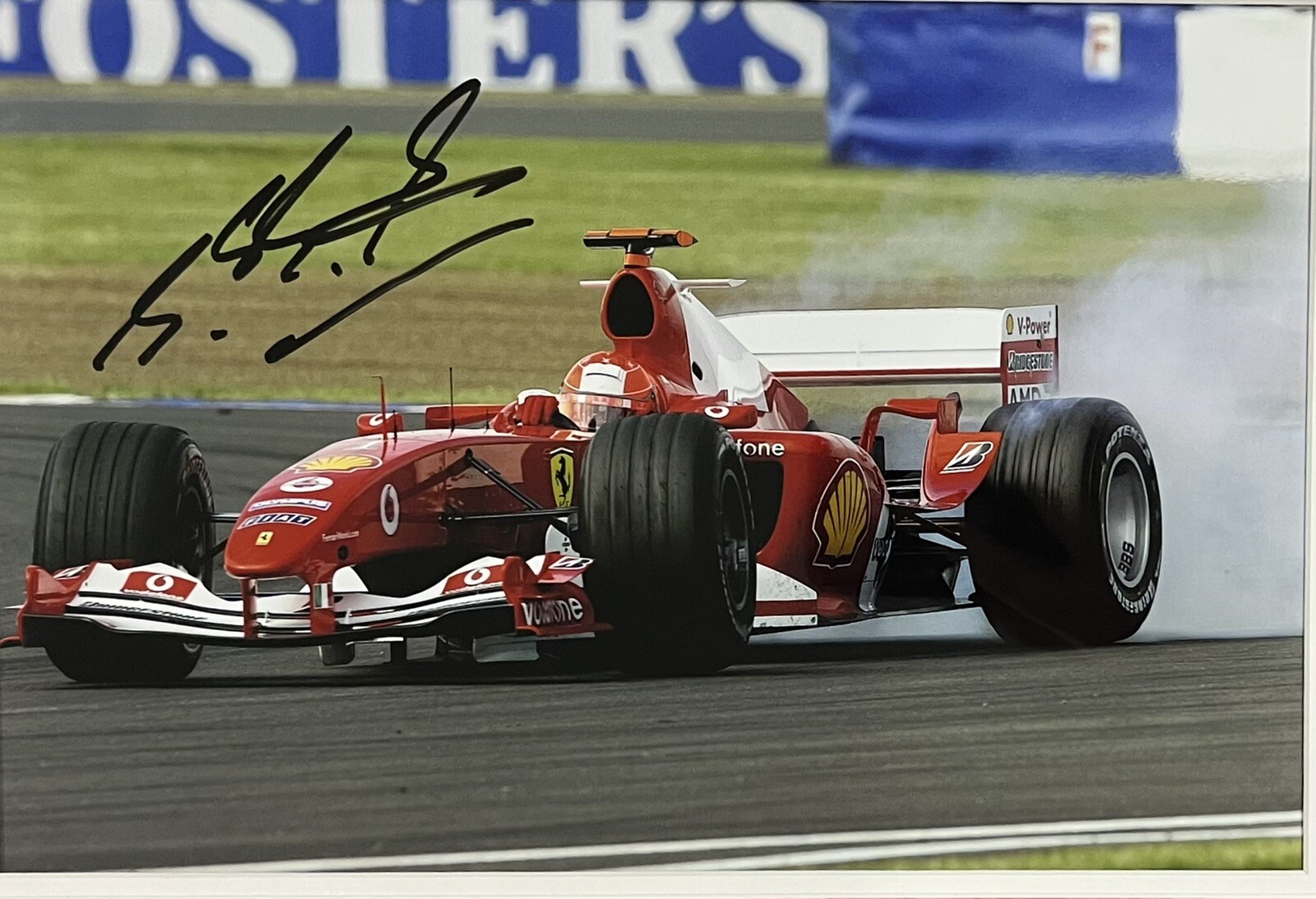 Michael Schumacher Signed Replica Glove (pale) Fully Wood Framed AS-00