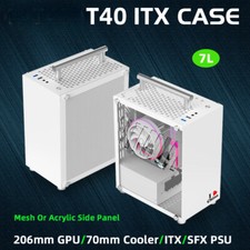 Gaming Computer White Compact Transpare PC Support PSU/70mm Cooler With Handle