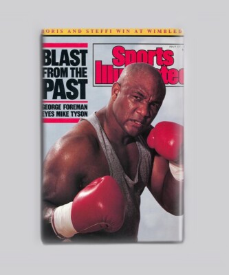 George Foreman Mike Tyson boxing Sports Illustrated 1989 2''X3'' Fridge MAGNET
