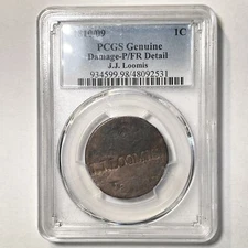 1810/09 J.J. Loomis Counterstamp Classic Head Large Cent P/FR PCGS Coin #21527