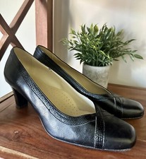VERO CUOIO Black Leather Perigi Women Heels US 11.5 EUR 42 Made In Italy