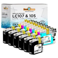 High Yield LC107XXL LC105 Ink Lot Fits Brother MFC-J4710DW MFC-J4610DW Printer