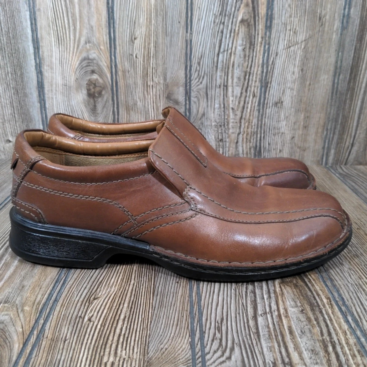 Abito Oxford Clarks Collection da uomo marrone finta pelle scarpe casual pull on taglia 8