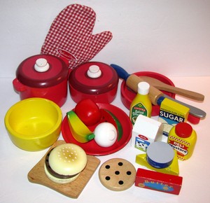 Melissa Doug Bundled Lot Wood Play Kitchen Toys Ebay