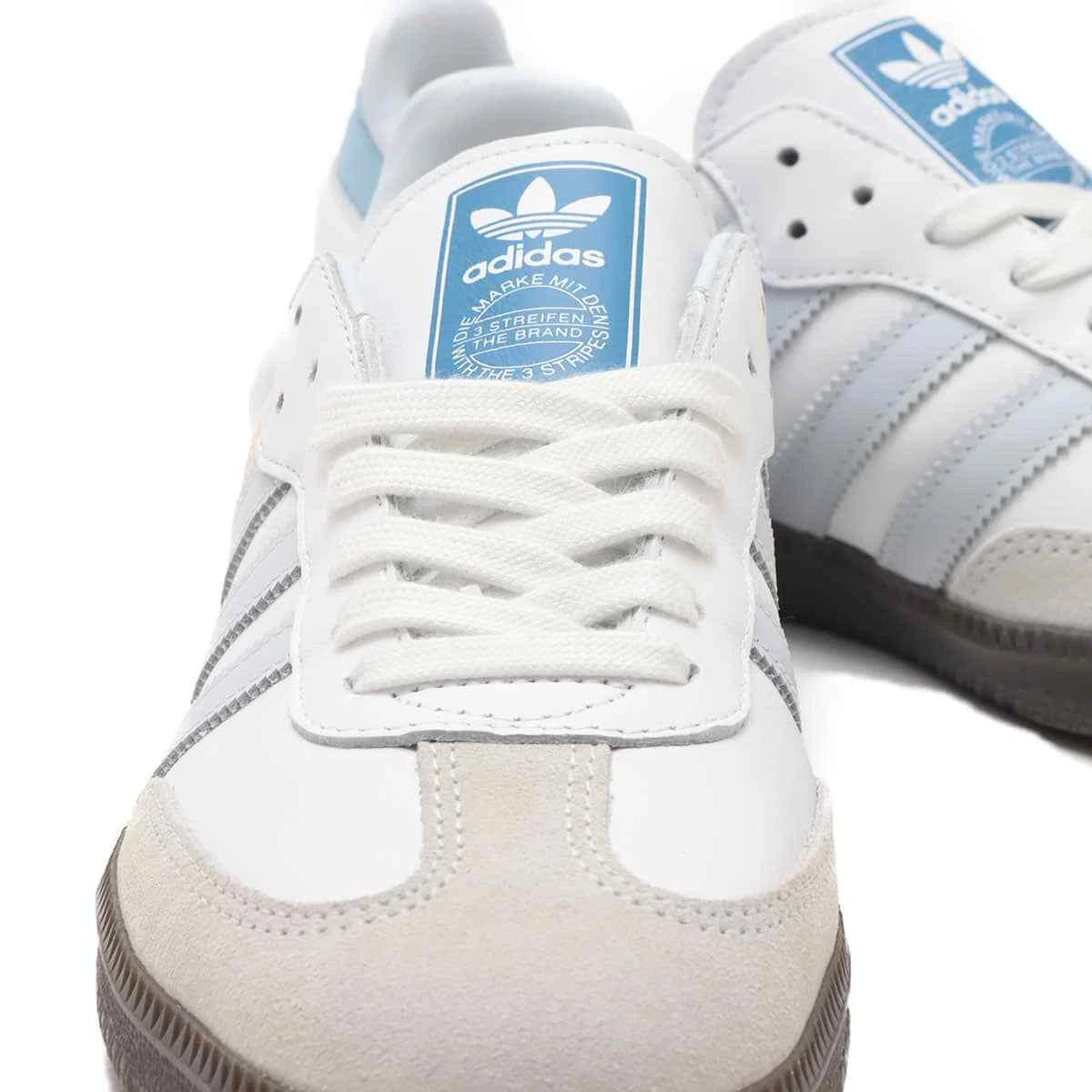 Adidas white & blue samba og trainers cheap