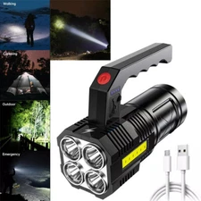 1200000LM 4LED Torch Tactical Flashlight USB Rechargeable Spotlight Super Bright