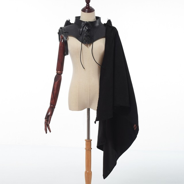 Unisex Vintage Hooded Mantle Cloak Medieval One Shoulder Cape Cosplay