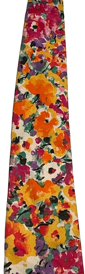 Corbata floral de diseñador ELEMENTS 100 % algodón para hombre 57” X 3,5” Foto 3 de 4