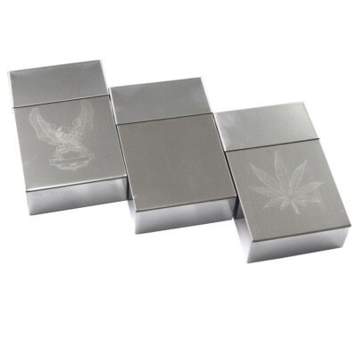 cigarette big box Cigarette Case Tin Metal Box Holder Leaf Sleeves Big Tobacco 20 Cigare 9cm  Hight
