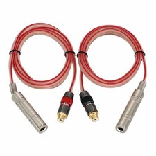 1Pair 6.35mm Stereo TRS Jack to RCA Female Audio Cable Speaker Amplifier 1 20FT