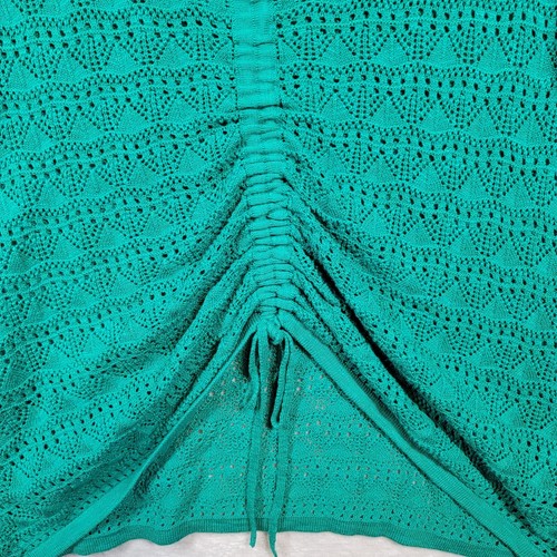 Torrid Top Sweater Plus Sz 2X Green Cotton Blend Crochet 3/4 Sleeves Cute - Picture 10 of 22