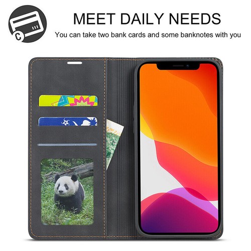 Leder Hülle für iPhone 15 14 13 12 11 Pro Max XS XR 87+ Flip Wallet Handy Cover - Bild 4 von 23