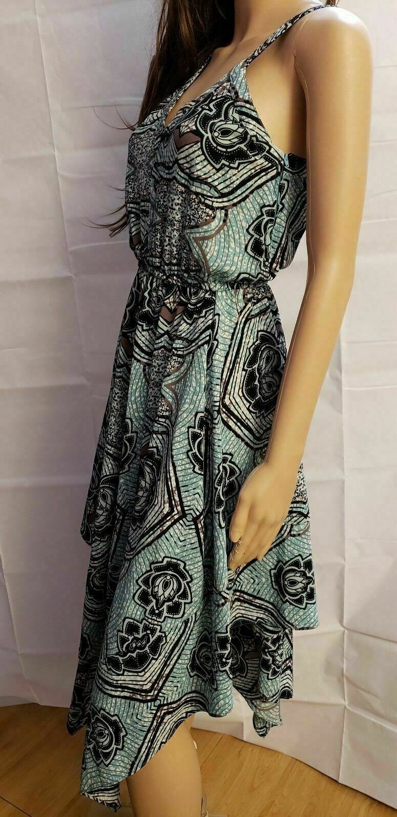 H&M Asymmetrc Hem Size S  Elastic waist Side Zipper Women's Dress thumbnail 4