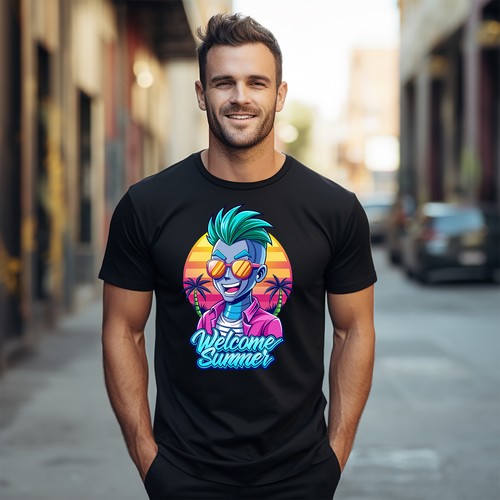 "Summer_71" Green Hair Don't Care - Lustiges Summer Vibes T-Shirt. Get Ready to Sla - Bild 9 von 46