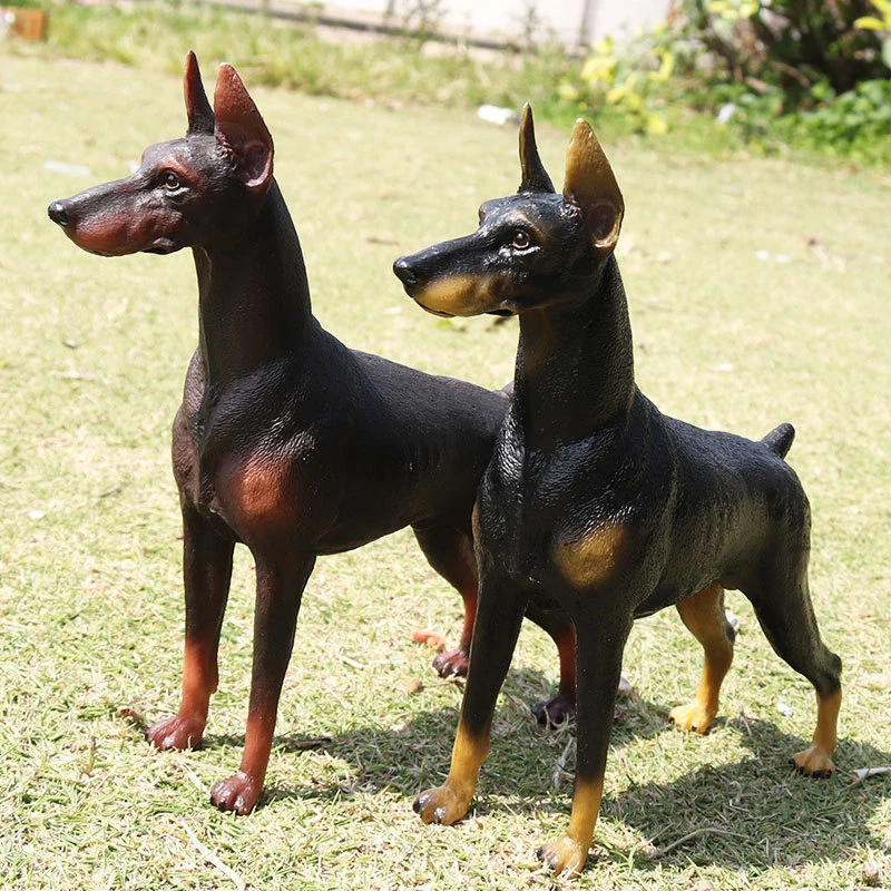 German Doberman Pinscher Dog Pet Animal Figure Model Toy Collector Decor KidGift
