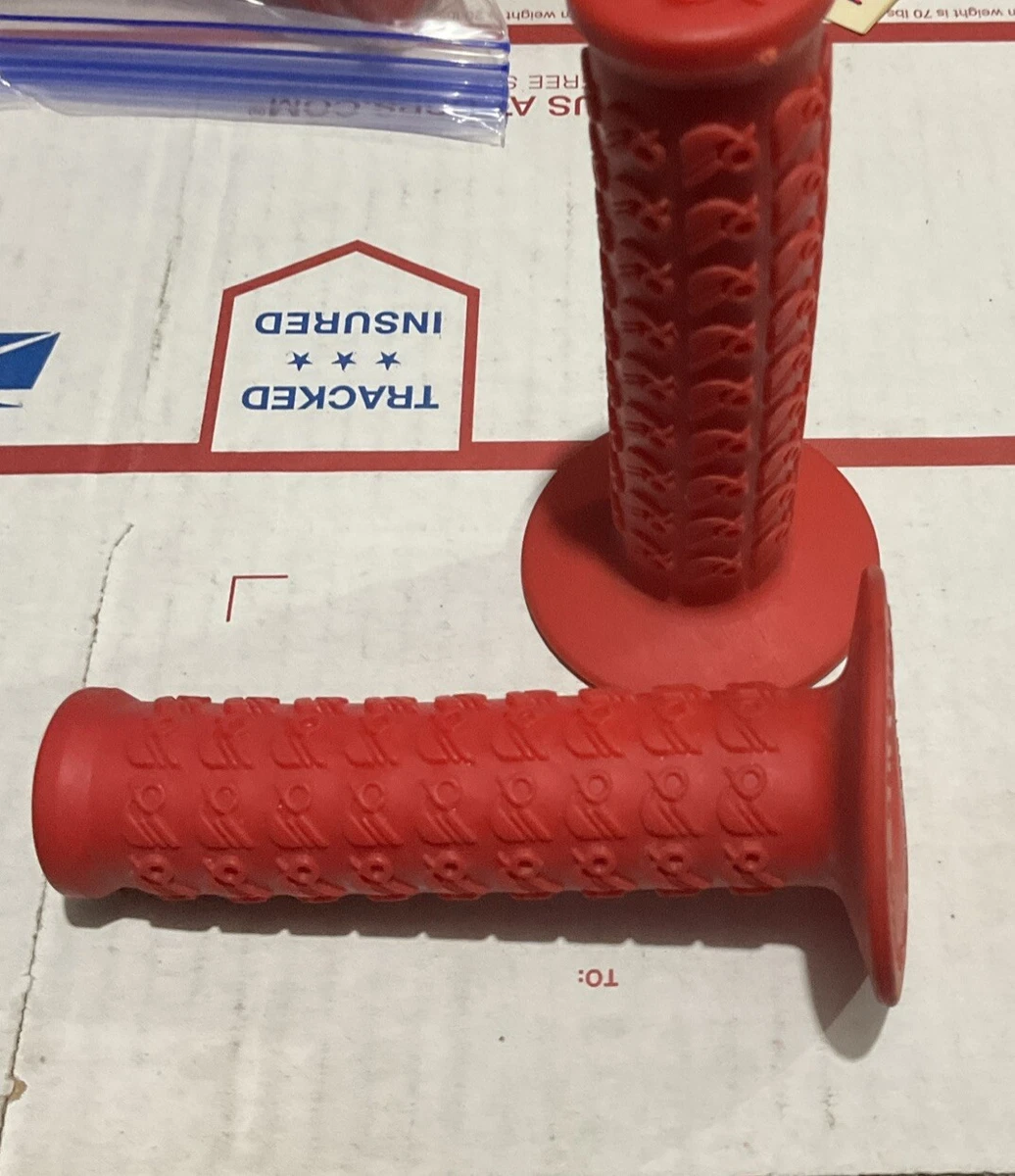 Genuine 80's Raleigh Burner Old School BMX Handlebar Grips Black Foam Red Donuts
