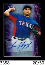 1-2014 BOWMAN STERLING PURPLE REFRACTOR AUTO LUIS ORTIZ ORIOLES 20/50