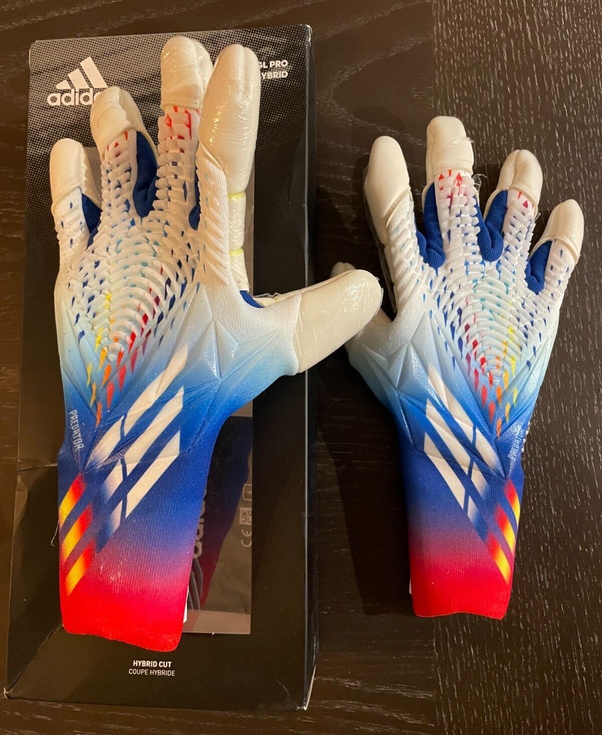 adidas Predator GL Pro Hybrid Promo goalkeeper gloves size 7.5 white/cyan |  eBay
