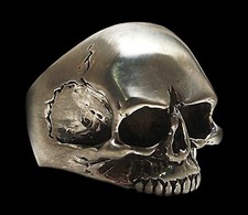 Skull Ring, Sterling Silver Keith Richards sk...