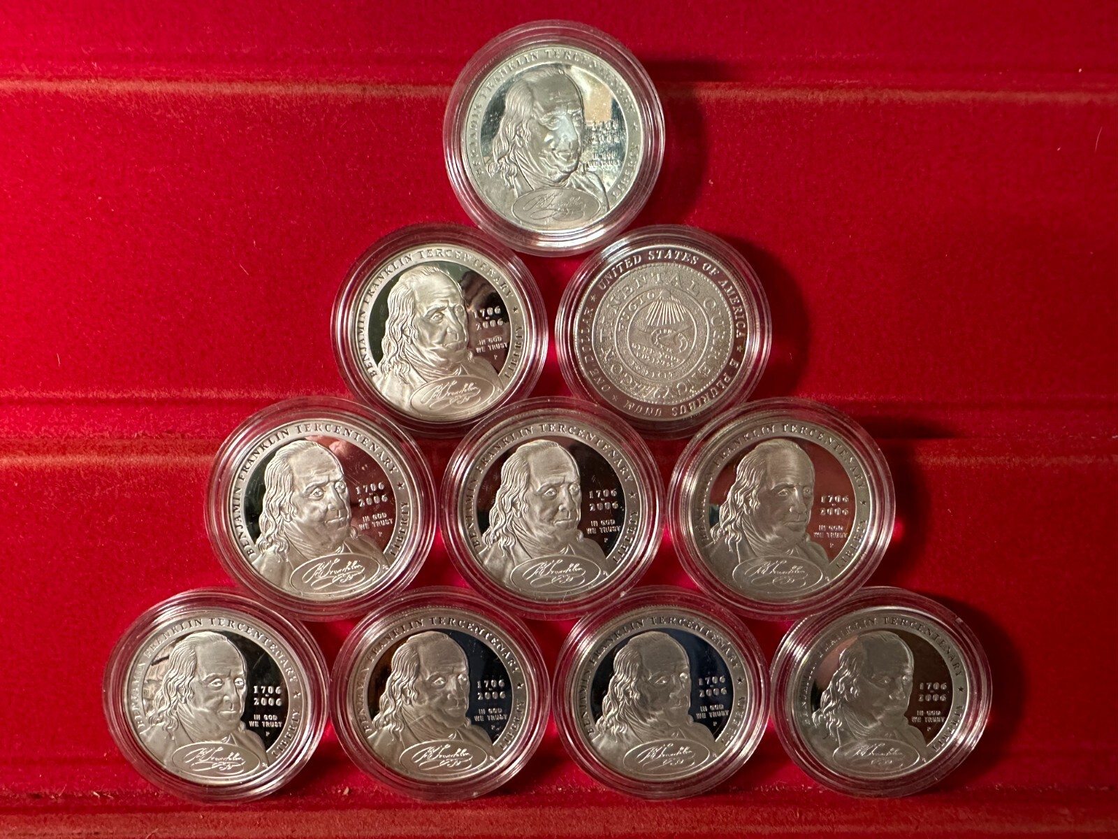 10 Coin 2006P Proof Franklin FOUNDING FATHER Silver Dollar LOT OF TEN