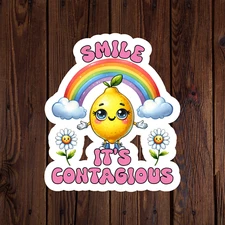 Mental health awareness sticker vinyl decal positivity smile it's contagious