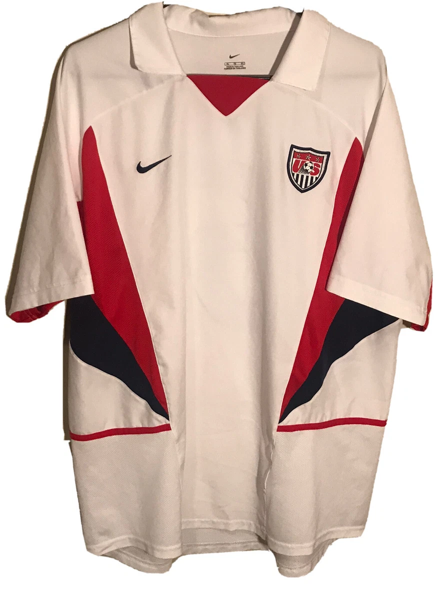 Nike US - White Collared Jersey Kit World Cup Home XL 2002 USA | eBay