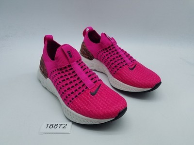 Nike React Phantom Run Flyknit 2 Women's Size 6.5 Running Shoes Pink Prime Zebra