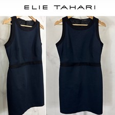 Tahari Women’s Size 10 Black/Blue Sleeveless Dress