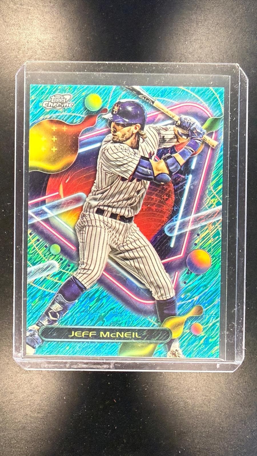 2023 Topps Chrome Cosmic #20 Jeff McNeil Aqua Equinox Refractor #/199