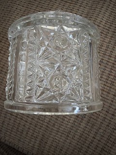 Vintage Indiana Clear Glass Stars & Bars Fairy Light Candle Holder Top Only