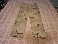 US Army 3-Color Desert Camouflage Pattern Combat Trousers Size X-Large-Long Used