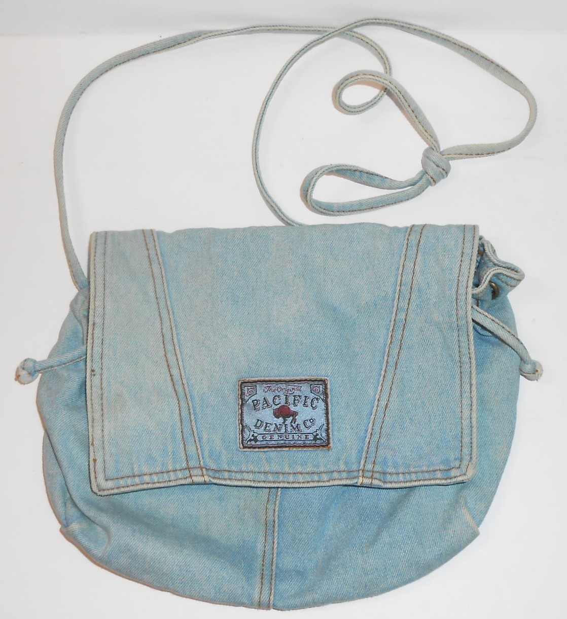 PACIFIC COTTON DENIM CO - Crossbody Faded Denim Bag Purse To
