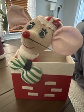 vintage 1960s R. Dakin  Co. "Dream Pets" Chrismouse In Chimney 6.5  