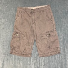 Levi's Cargo Shorts Boys 14 Gray Cotton Straight Leg Utility Pockets Regular Fit