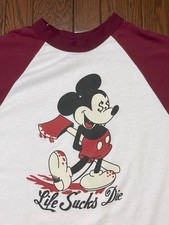 80S Made In Usa Vintage Russell Baseball T-Shirt L 3/4 Sleeve Raglan Single Stit