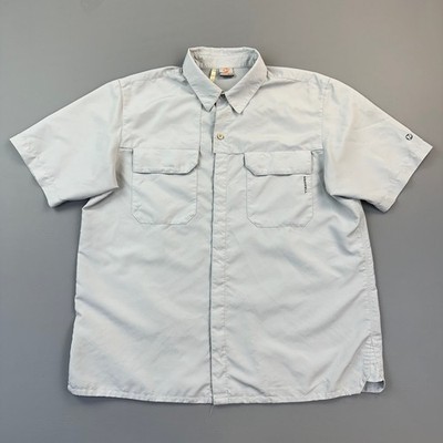 Merrell Shirt Mens XL Gray Short Sleeve Lightweight Hiking Outdoor Casual Y2K