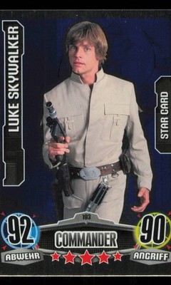Luke Skywalker Star Wars Force Attax Movie Serie 1 Star Card 193