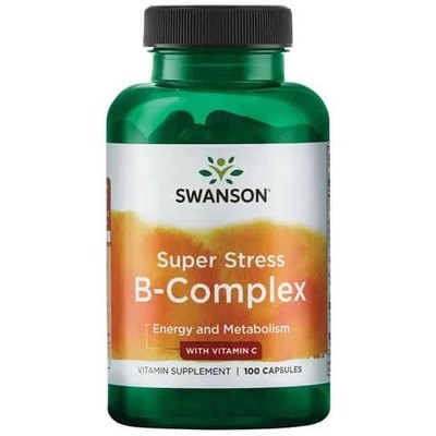 SWANSON Super Stress B-Komplex mit Vitamin C (reduziert Stress) 100 Kapseln