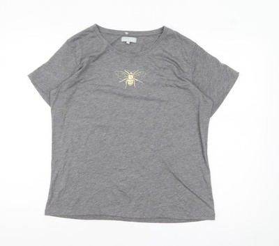 Sophie Allport Damen T-Shirt Grau Biene M Rundhals Freizeit Oberteil