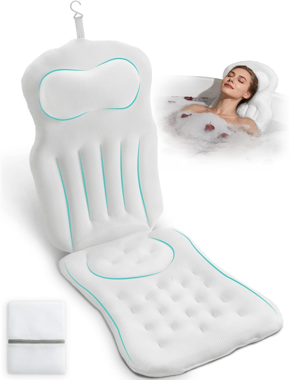 For Bathtub, 5d Thick Tub Pillow For Bathtub With 192 Non-