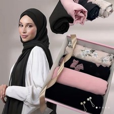 Women  s Chiffon Headscarf Scarf Set Floral Bow Accent Black Pink Beige